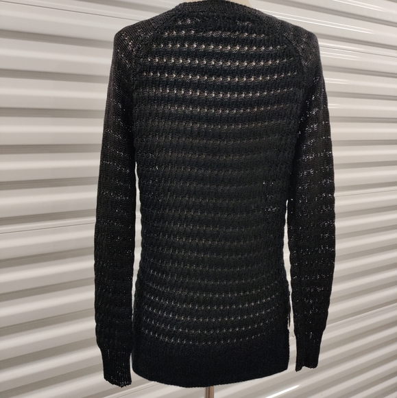 Rag & Bone | Alpaca & Viscose Black Open Knit Cardigan Sweater Womens Size XS - Picture 2 of 16